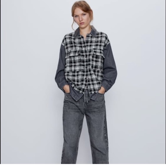 Zara Contrasting Tweed Jacket - Picture 10 of 10